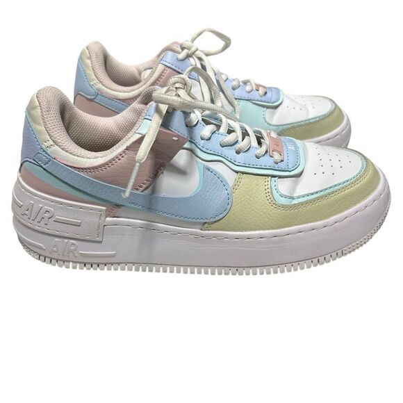 Nike Air Force Ones Pastel Blue Green Pink Size 8.5 Sneakers 2019 - Picture 3 of 15